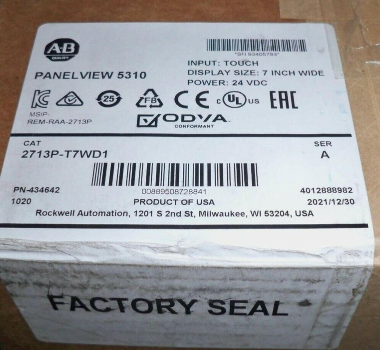 SEALED ALLEN BRADLEY 2713P-T7WD1 SERIES A TOUCH PANEL 2713PT7WD1 NEW