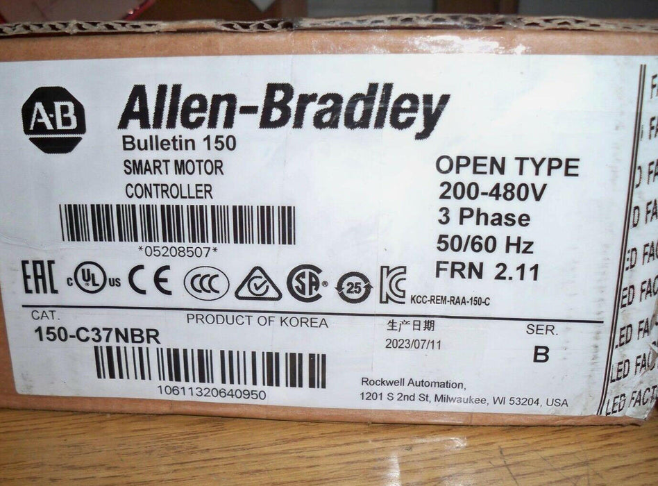 150-C37NBR Allen Bradley Smart Motor Controller Series B NIB 150C37NBR