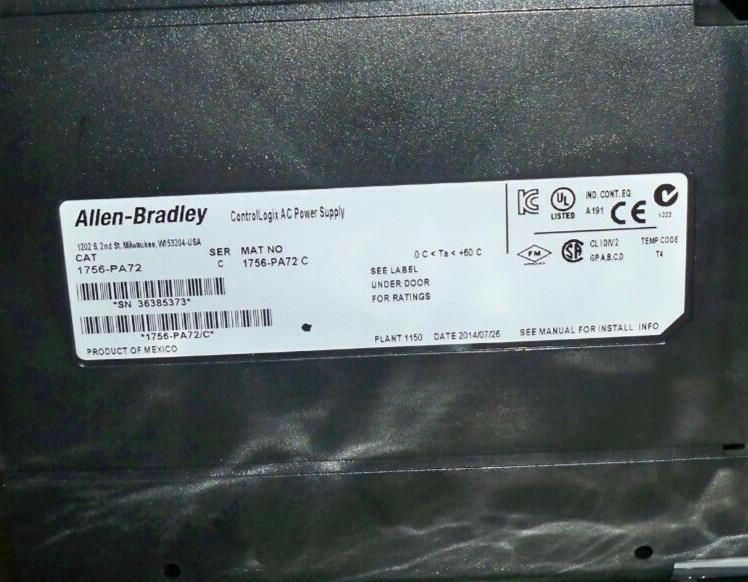 1756-PA72 Allen Bradley Series C AC Power Supply 1756PA72