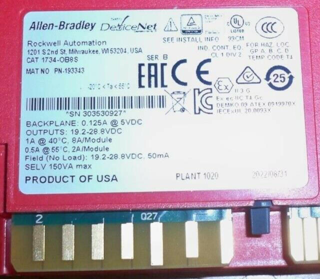 1734-OB8S Allen Bradley Series B Sourcing Output Module 1734OB8S